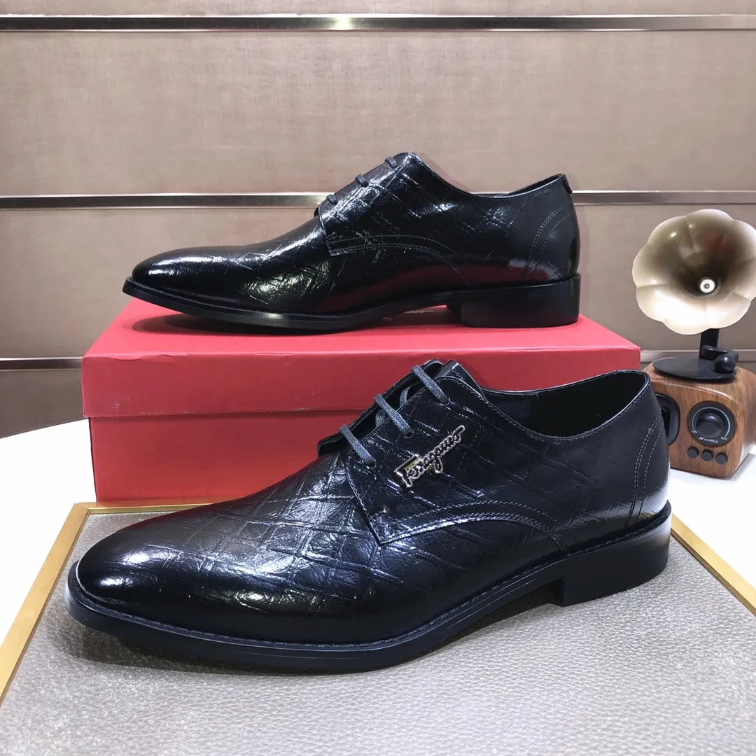 Men's shoes 💰480💰[Ferragamo/Ferragamo] The latest model in the counter, original imported cowhide fabric + sheepskin lining + original luxury metal buckle + original combination outsole, no pressure in comparison 38--44 (custom-made for 45, non-refundable)